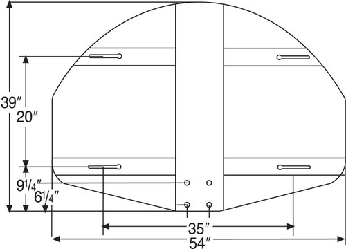 39" x 54" Dura Steel Fan-Shaped Playground Backboard