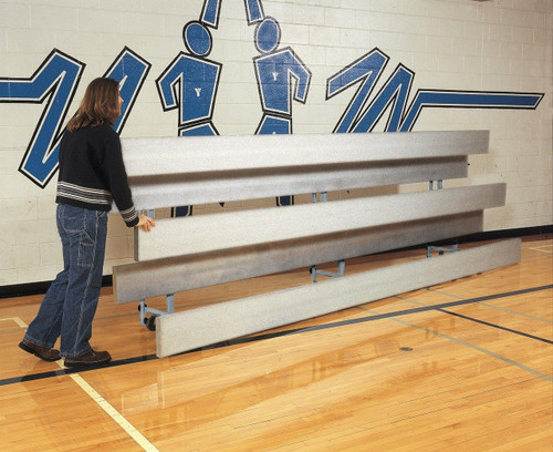 7 1/2'   3 Tier Indoor All Aluminum Easy Store™  Bleacher