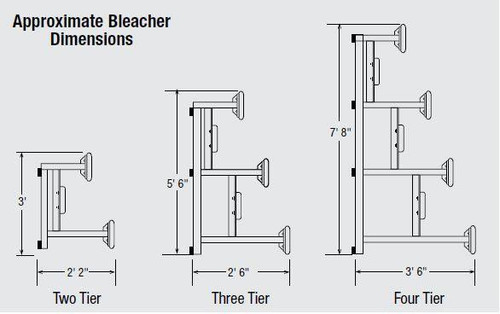 21'    3 Tier Outdoor "XL" All Aluminum Weatherbeater™  Bleacher