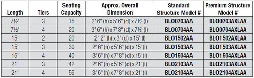 21'    3 Tier Outdoor "XL" All Aluminum Weatherbeater™  Bleacher
