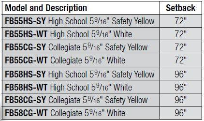 5 9/16" x 8' White College Football Goalposts