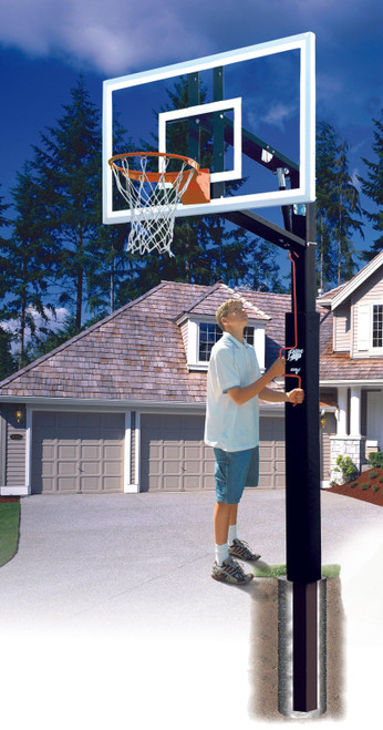 ZipCrank™ 4" Outdoor System w/ 36" x 54" Unbreakable Polycarbonate Backboard