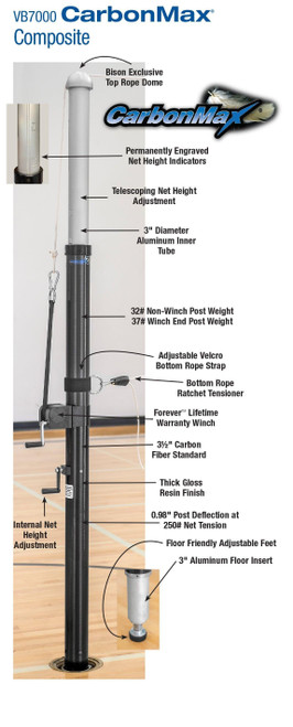 CarbonMax Volleyball Standards with Winch Only