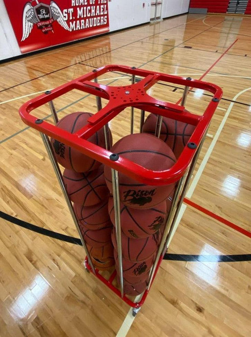 16 Ball SpaceSaver Lockable Vertical Ball Cart