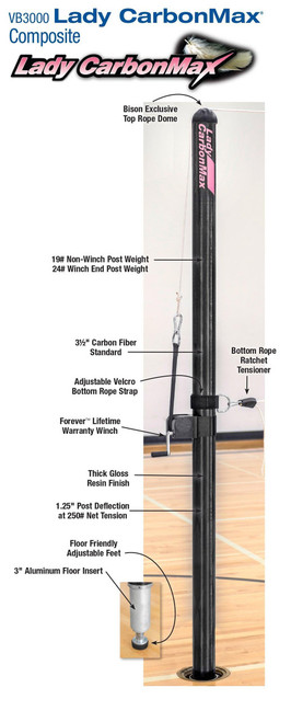 Lady CarbonMax Complete Volleyball System w/o Sockets
