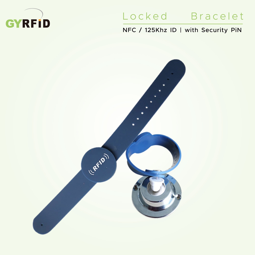 Lockable ID Bracelet with Metal pin for prison jail GYRFID