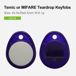 KEC39 - Teardrop RFID Keyfobs, Translucent PC in Temic or MIFARE