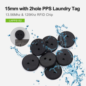 15mm with 2hole PPS Laundry NFC Tag, High Temp resist 100℃ 15mm with 2hole PPS Laundry NFC Tag, High Temp resist 100℃