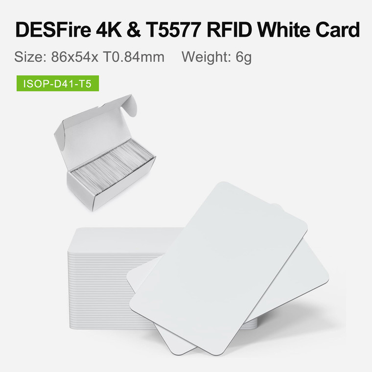 MIFARE® DESFire® 4K & T5577 Combi White Card | In Stock