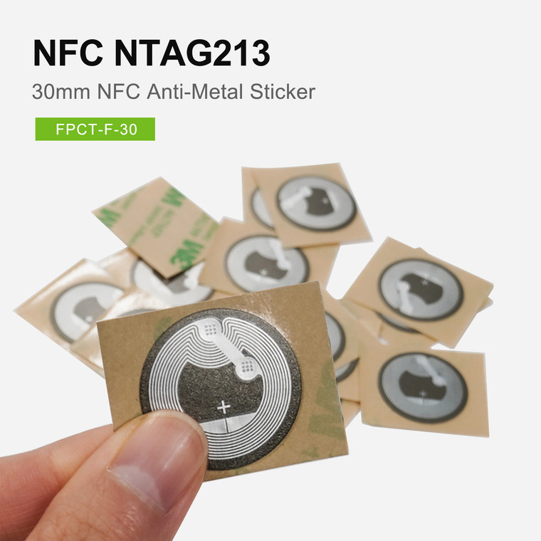 NTAG213 NFC Metal Sticker, 30mm round | in Stock