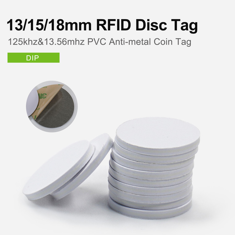 small size 13/15/18mm on Metal Coin Tag in 125Khz&13.56mhz rfid / NFC 