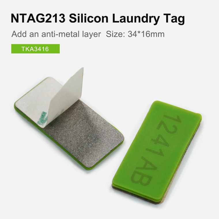 Silicon NFC on Metal Tag, 34x16mm, NTAG213