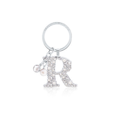 Tipperary Crystal Pearl & Diamond Letter "R" Keyring