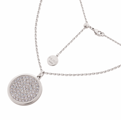 ROMI SILVER PAVE DISC PENDANT