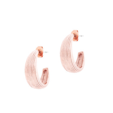 TC HOOP SHELL EARRINGS ROSE GOLD