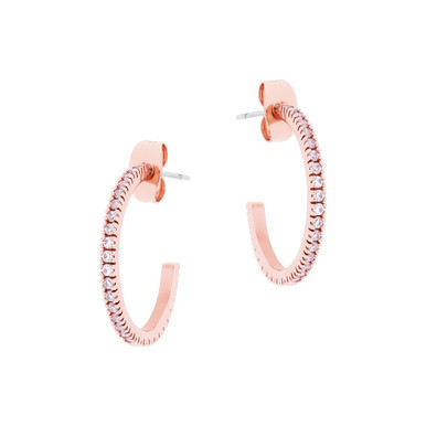 TC C EARRINGS PAVE SET ROSE GOLD