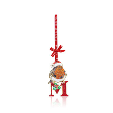 Alphabet Robin Christmas Decoration - M