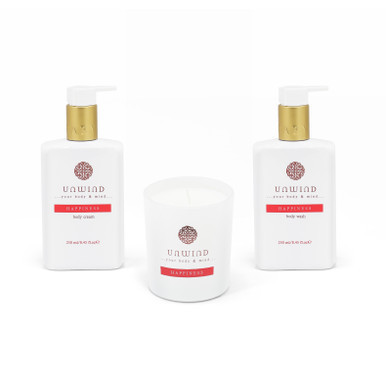 Unwind - Happiness S/3 (Bodywash, Body Cream & Candle)