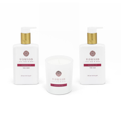 Unwind - Serenity S/3 (Bodywash, Body Cream & Candle)