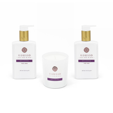 Unwind - Relaxing S/3 (Bodywash, Body Cream & Candle)