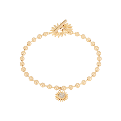Soleil Ball Chain Bracelet With Sun Charms Gold