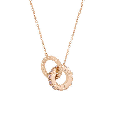 Tc Halo Sunset Interlocking Pendant Rose Gold & Pink