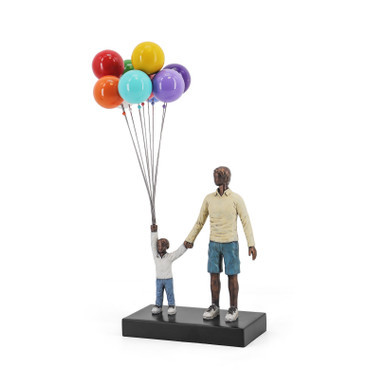 David McGlynn Sculpture - Dad & Boy "Content"