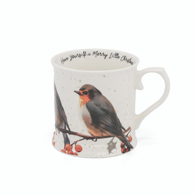 Christmas Robins S/2 Tankards