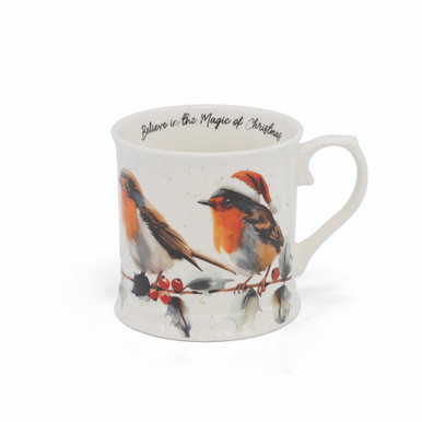Christmas Robins S/2 Tankards