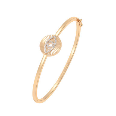 Gold Evil Eye Star Burst Bangle with pavé detail – product thumbnail on white background