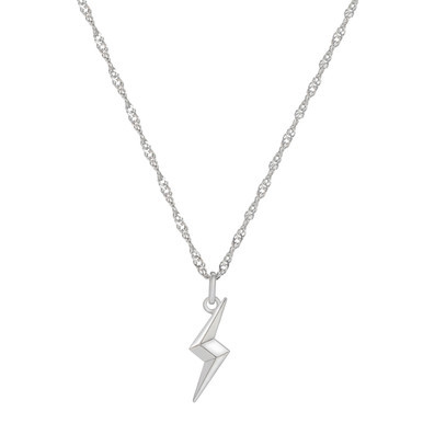 Tc Lightning - Drop Bolt Pendant Silver