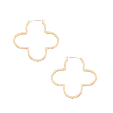 Tc Fleur Collection Cz Inset Hoop Earrings Gold