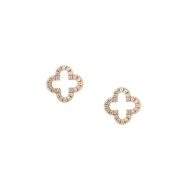 Tc Fleur Collection Cz Inset Stud Earrings