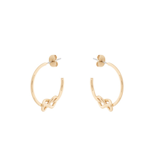 TC Love Knot - Mini Hoop Earrings Gold