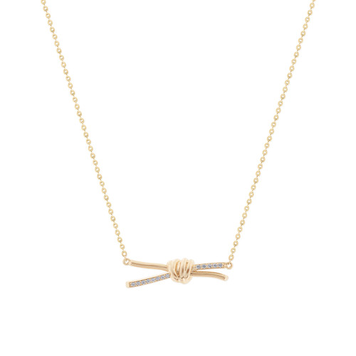 TC Love Knot - CZ Inset Pendant Gold