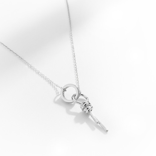 TC Love Knot - Circle & Knot Pendant Silver