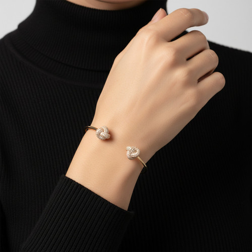 TC Love Knot - CZ Inset Bracelet Gold