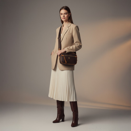 TC Monogram Cross Body Bag Mocha