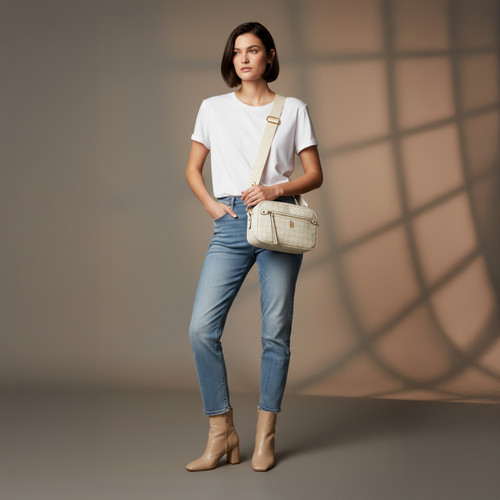TC Monogram Cross Body Bag Ivory