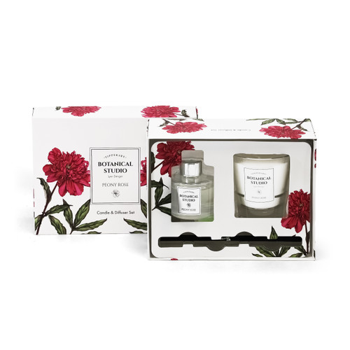 Botanical Studio Peony Rose Candle & Diffuser Set