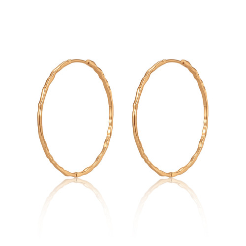 TC Large Bamboo Hoop Earrings Gold