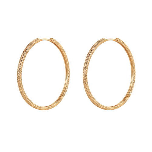 Tc Snake Hoop Earrings Gold