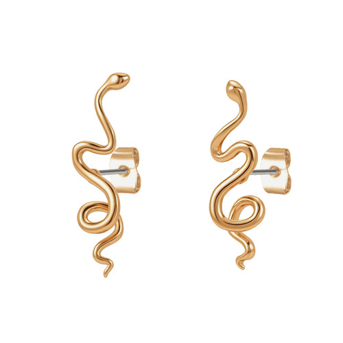 Tc Snake Stud Earrings Gold