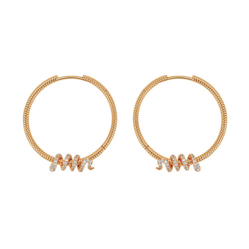 Tc Snake Hoop Earrings & Snake Gold