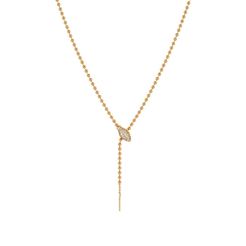 TC Snake Ball Chain & Snake Head Necklace Gold