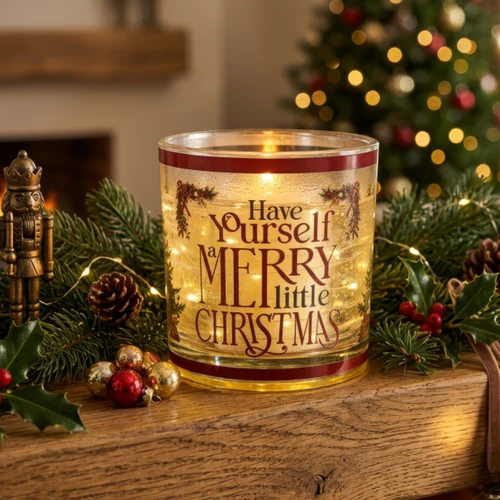 NEW Merry Little Christmas LED Light Up Candle