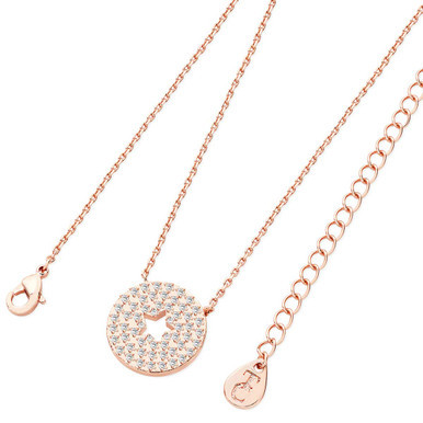 Star Cut-Out Rose Gold Round Pave Pendant