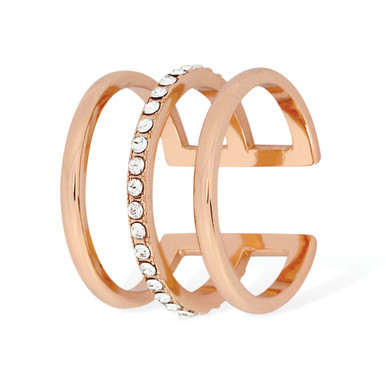Triple CZ Cage Ring - Rose Gold