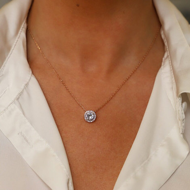 Rose Simple Cz Pendant