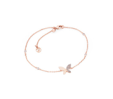 TC BUTTERFLY - HALF PAVE BRACELET ROSE GOLD